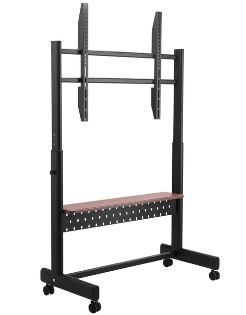 Load image into Gallery viewer, Heavy-Duty Mobile TV Stand for 55-100" Screens - Height Adjustable Cart with Media Tray, Supports 205lbs (Max VESA 800x600mm) for Large Flat &amp; Curved TVs
