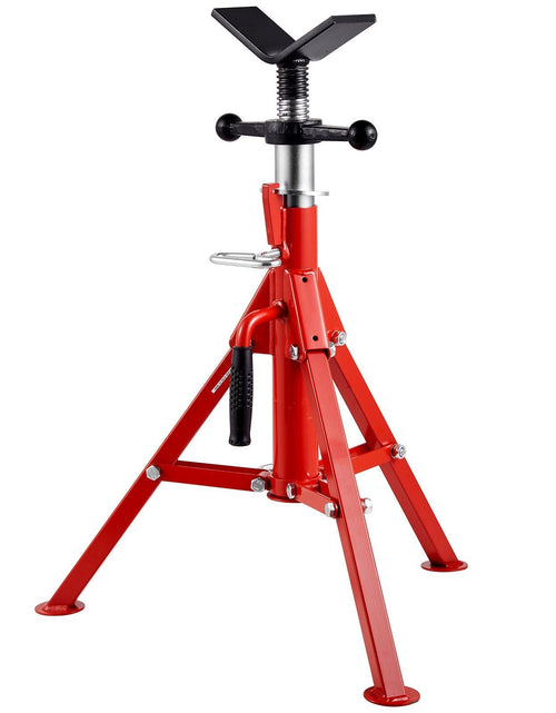 Load image into Gallery viewer, V Head Pipe Stand 1/8"-12" Capacity, Adjustable Height 24"-42", Pipe Jack Stands 2500 lb. Load Capacity, Portable Folding Pipe Stands, Carbon Steel Body More Durable
