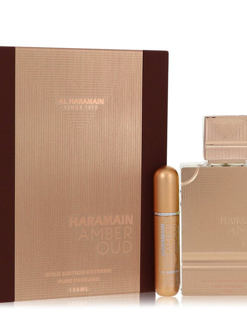 Load image into Gallery viewer, Al Haramain Amber Oud Gold Edition Extreme by Al Haramain Gift Set - 3.4 Pure Perfume Spray + 0.34 oz Refillable Spray

