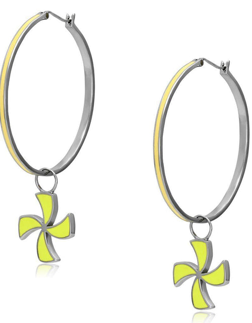 Load image into Gallery viewer, TK914 - High polished (no plating) Stainless Steel Earrings with Epoxy in Multi Color
