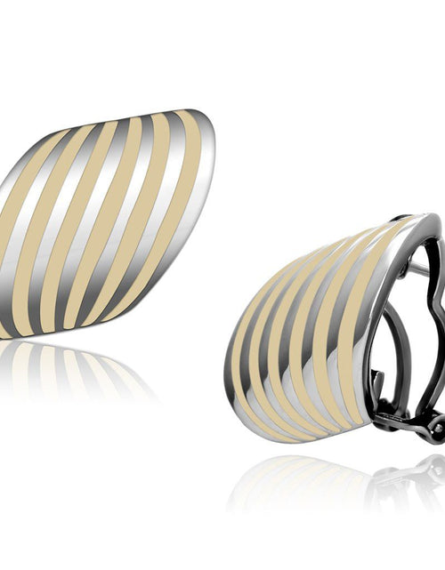 Load image into Gallery viewer, TK910 - High polished (no plating) Stainless Steel Earrings with Epoxy in Orange
