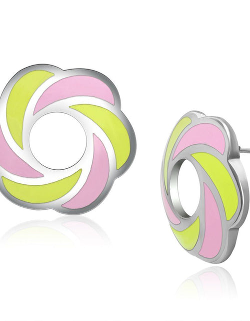 Load image into Gallery viewer, TK904 - High polished (no plating) Stainless Steel Earrings with Epoxy in Multi Color
