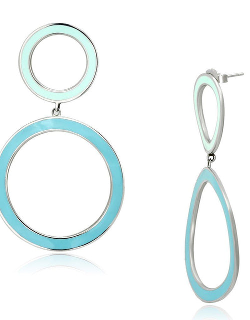 Load image into Gallery viewer, TK917 - High polished (no plating) Stainless Steel Earrings with Epoxy in Multi Color
