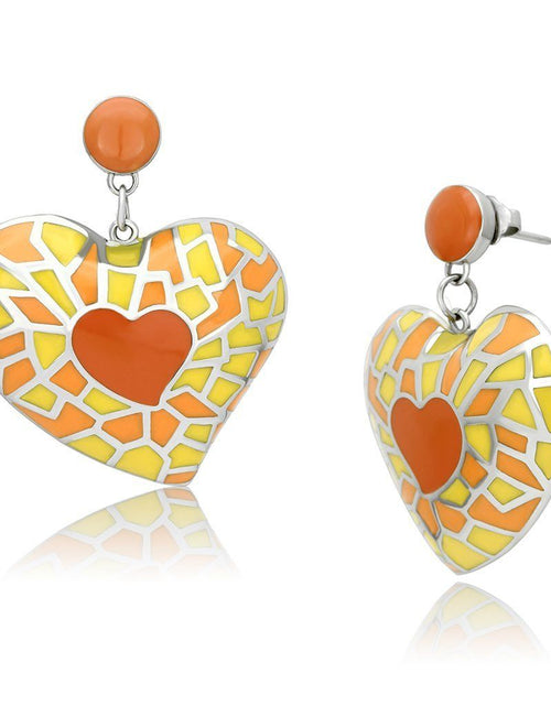 Load image into Gallery viewer, TK911 - High polished (no plating) Stainless Steel Earrings with Epoxy in Multi Color
