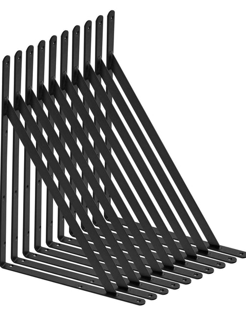 Load image into Gallery viewer, Shelf Bracket, 12 x 8 in 10 Pcs, Heavy Duty Floating Shelf Brackets, Brackets for Shelves, 3mm Thick Matte Black Triangle Shelf Bracket,Steel Shelving Brackets with 160 lbs Load Capacity
