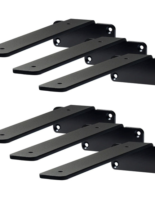 Load image into Gallery viewer, Shelf Bracket, 6'L x 4'W x 1.6'H 6 Pcs, Heavy Duty Floating Shelf Brackets, Brackets for Shelves, 5mm Thick Matte Black L Shelf Bracket,Steel Shelving Brackets with 160 lbs Load Capacity
