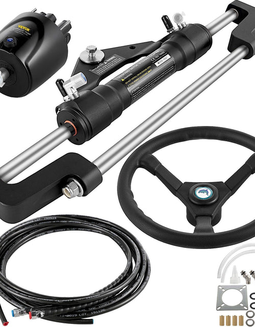 Load image into Gallery viewer, Hydraulic Boat Steering Kit, 300HP Hydraulic Steering Kit Helm Pump, Cylinder, Wheel, 18 Feet Hose Hydraulic Steering Seal Kit, Corrosion-Resistant Boat Steering System Marine Steering Kit

