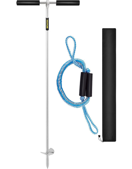 Load image into Gallery viewer, Sand Anchor, 36" Length Auger to The Beach and Sandbar, 316 Stainless Steel Screw Anchor w/Removable Handle, Bungee Line &amp; Carry Bag, for Jet Ski PWC Pontoon Kayak
