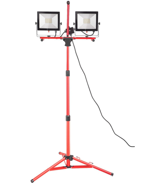 Load image into Gallery viewer, LED Work Light with Stand, 20000 Lumen Dual-head LED Work Light with 27.6"-68.1" Adjustable and Foldable Tripod Stand, IP65 Waterproofed LED Tripod Work Light, with 5000 Kelvin Color Temperature
