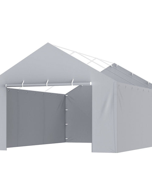 Load image into Gallery viewer, Carport Replacement Canopy Cover Side Wall 13 x 20 ft, Garage Tent Shelter Tarp Heavy-Duty Waterproof &amp; UV Protected, Easy Installation with Ball Bungees,Grey (Top and Frame Not Included)
