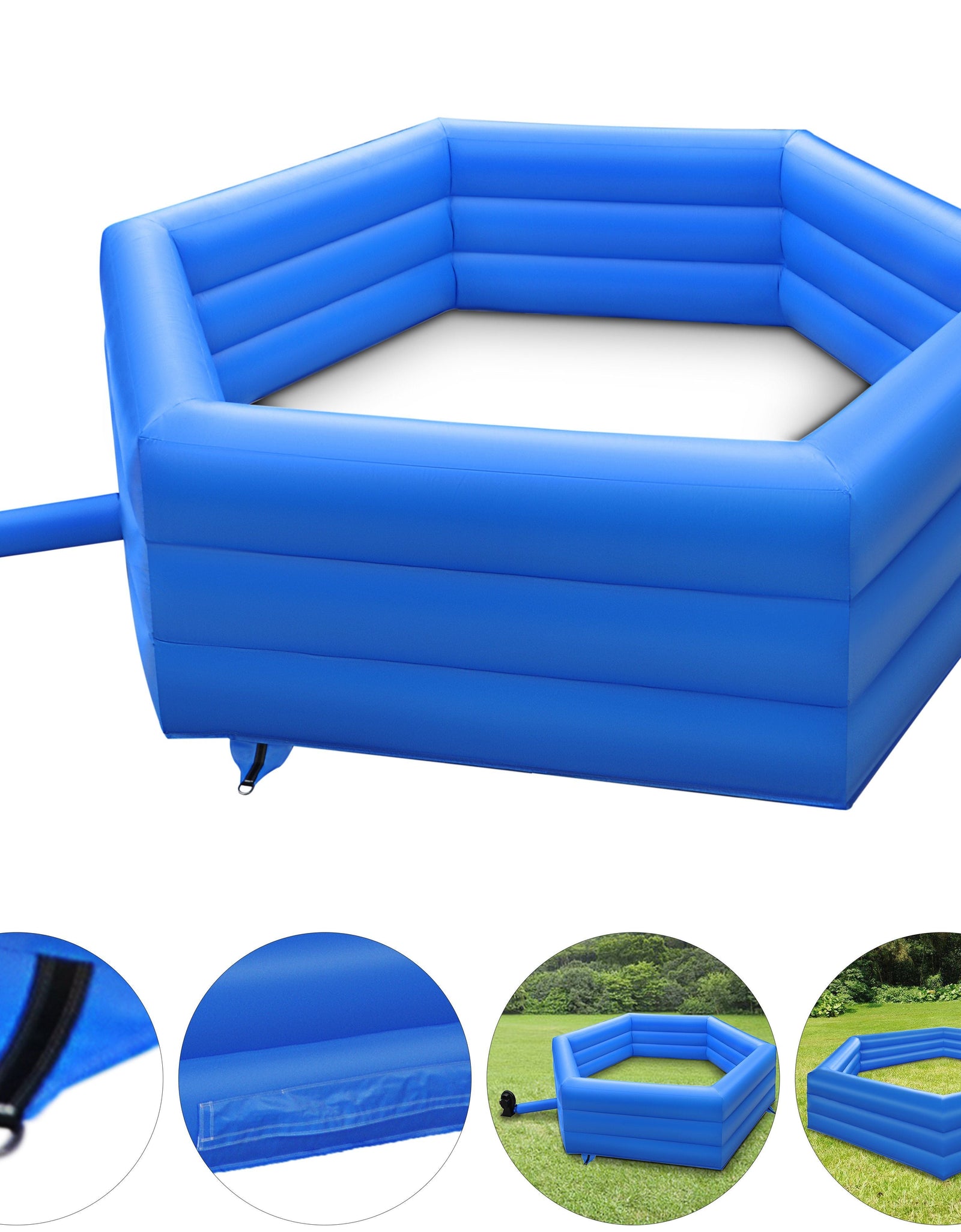 15 ft Gaga Ball Pit, Inflatable with Electric Air Pump, Gagaball Court Inflates in Under 3 Minutes, for Outdoor and Indoor School Family Activity