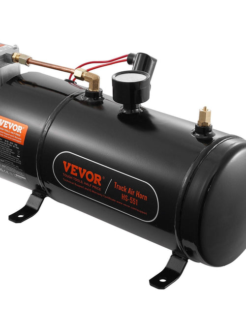 Load image into Gallery viewer, 12V Air Compressor with Tank 0.8 Gallon/3 L, Train Horn Air Compressor, 120 psi Working Pressure Onboard Air Compressor System for Train Air Horns, Inflating Tires, Air Mattresses
