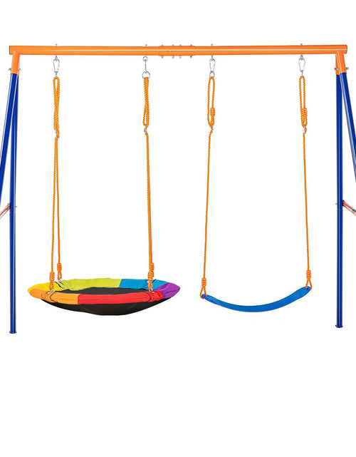 Load image into Gallery viewer, Swing Sets for Backyard 1 Saucer 1 Belt Swing Seat A-Frame Metal Stand
