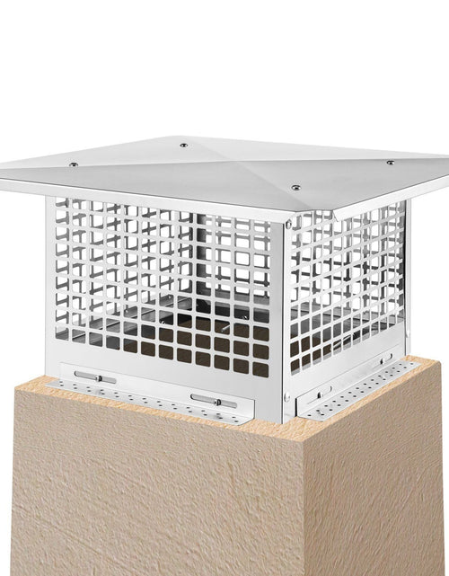 Load image into Gallery viewer, Chimney Cap, 13" x 13" Flue Caps, 304 Stainless Steel Fireplace Chimney Cover, Adjustable Metal Spark Arrestor with Bolts Screws, Mesh Chimney Flue Cover for Outside Existing Clay Flue Tile
