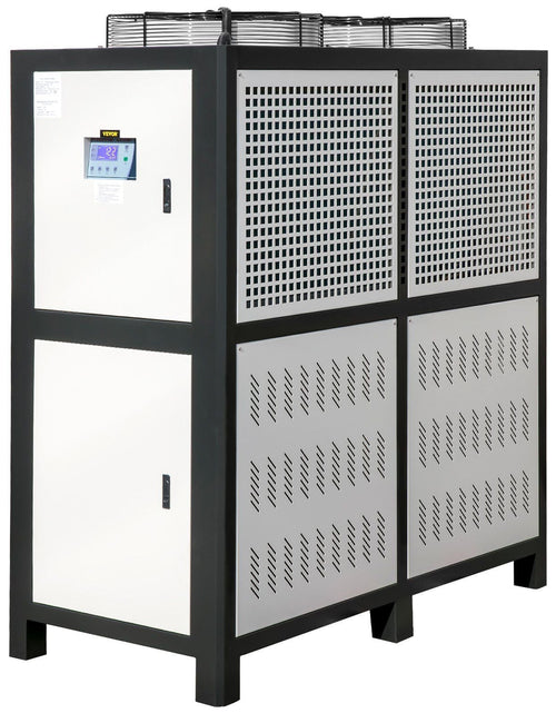 Load image into Gallery viewer, Water Chiller 15Ton, Capacity Industrial Chiller 15Hp, Air-Cooled Water Chiller, Finned Condenser, w/ Micro-Computer Control, Stainless Steel Water Tank Chiller Machine for Cooling Water

