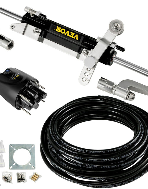 Load image into Gallery viewer, Hydraulic Steering Kit 300HP Hydraulic Steering Compact Cylinder Hydraulic Outboard Steering Kit with Helm Pump for Boat Marine Steering System
