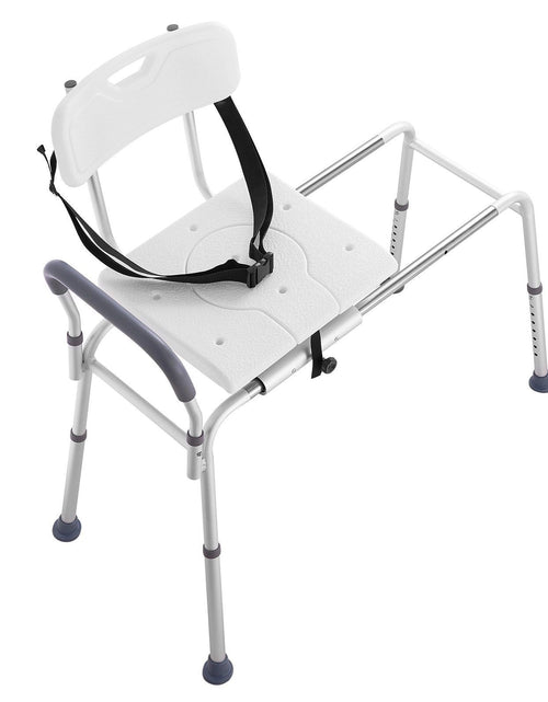 Load image into Gallery viewer, Sliding Tub Transfer Bench Shower Chair &amp; Cut-Out Seat Reversible Backrest
