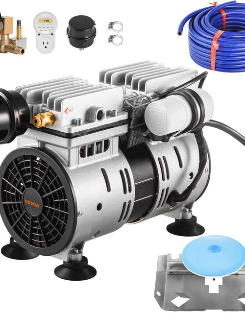 Load image into Gallery viewer, Pond Aerator, 550W Power 5.2CFM for Up to 1 Acre 50' Lake Includes 3/4 HP 100' Weighted Tubing &amp; Diffuser, Air Compressor for Deep Water Oxygen Circulation, 1 Diffuser, Black
