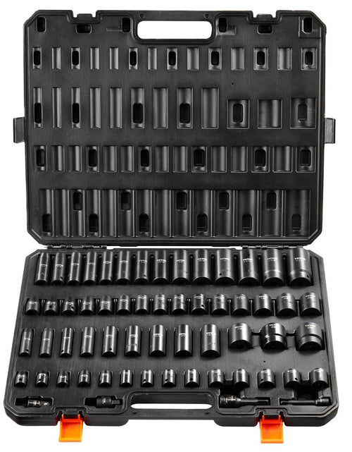 Load image into Gallery viewer, Impact Sockets Set 59pcs 6-Point 3/8" &amp; 1/2" Drive Bit Ratchet Tool Kit
