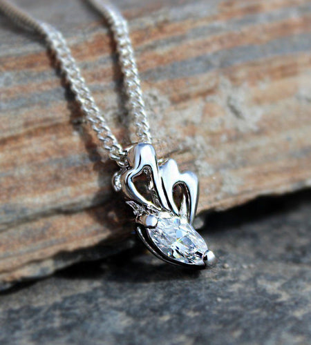 LOA1379 - Rhodium Plating Brass Pendant Chain with AAA CZ in Clear