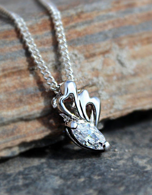 Load image into Gallery viewer, LOA1379 - Rhodium Plating Brass Pendant Chain with AAA CZ in Clear
