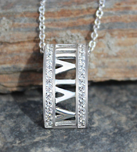 LOAS1375 - Rhodium Plating 925 Sterling Silver Chain Pendant with AAA CZ in Clear