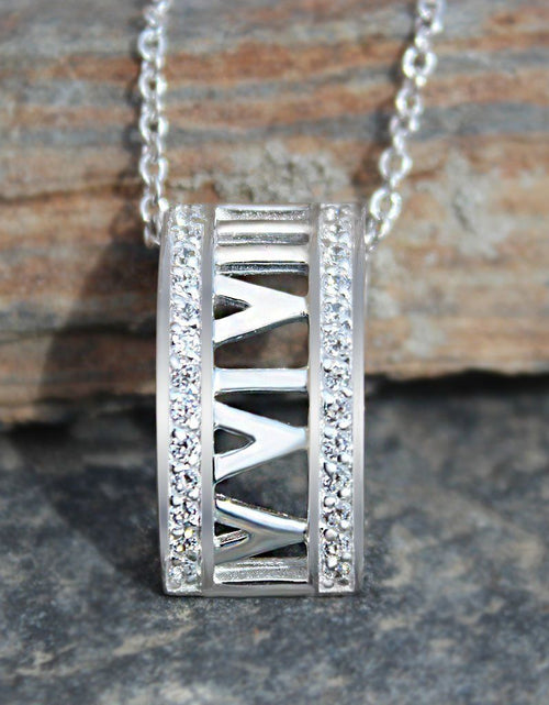 Load image into Gallery viewer, LOAS1375 - Rhodium Plating 925 Sterling Silver Chain Pendant with AAA CZ in Clear
