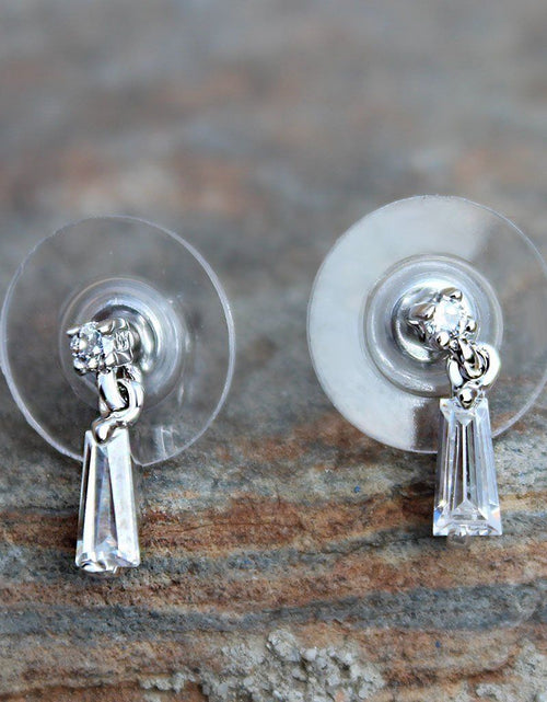 Load image into Gallery viewer, LOA1383 - Rhodium Plating Brass Earrings with AAA Grade CZ in Clear

