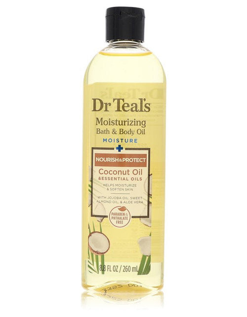 Load image into Gallery viewer, Dr Teal's Moisturizing Bath &amp; Body Oil by Dr Teal's Nourishing Coconut Oil with Essensial Oils, Jojoba Oil, Sweet Almond Oil and Cocoa Butter
