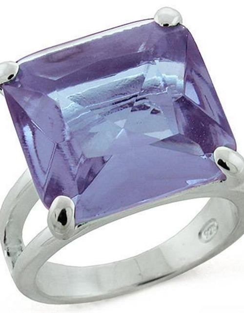 Load image into Gallery viewer, LOAS1203 - High-Polished 925 Sterling Silver Ring with Synthetic Synthetic Glass in Light Amethyst
