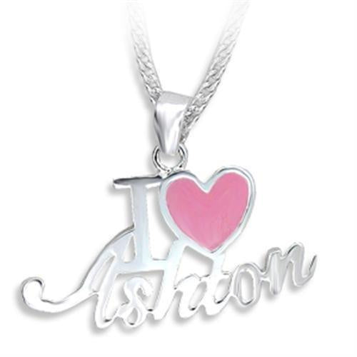Load image into Gallery viewer, OT201 - High-Polished Brass Chain Pendant with Epoxy in Light Rose
