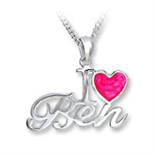 Load image into Gallery viewer, OT013 - Silver Brass Chain Pendant with Epoxy in Rose
