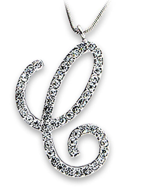 Load image into Gallery viewer, OT116 - Rhodium Brass Pendant with Top Grade Crystal in Clear
