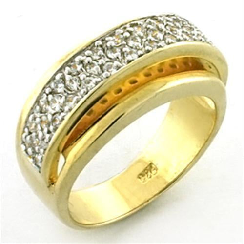 Load image into Gallery viewer, LOA648 - Gold+Rhodium 925 Sterling Silver Ring with AAA Grade CZ in Clear
