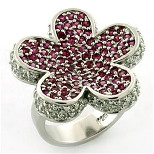Load image into Gallery viewer, LOA647 - Rhodium 925 Sterling Silver Ring with AAA Grade CZ in Siam
