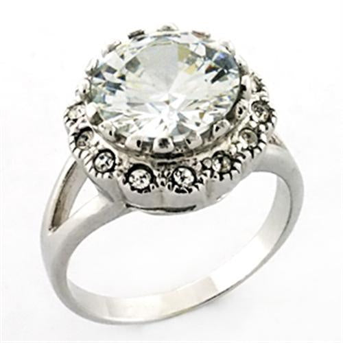 Load image into Gallery viewer, LOA638 - Rhodium 925 Sterling Silver Ring with AAA Grade CZ in Clear
