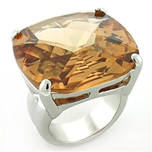Load image into Gallery viewer, LOA679 - Rhodium Brass Ring with AAA Grade CZ in Topaz
