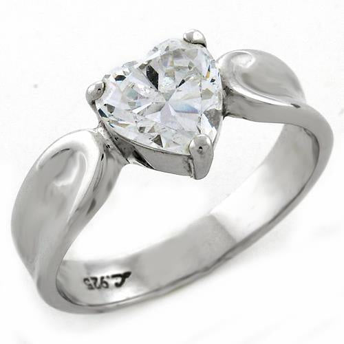 Load image into Gallery viewer, LOAS1061 - High-Polished 925 Sterling Silver Ring with AAA Grade CZ in Clear
