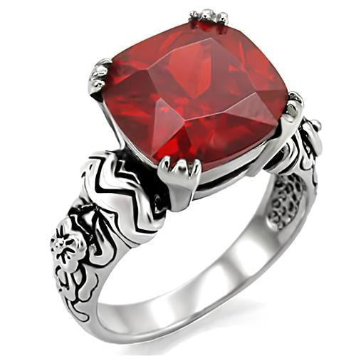 Load image into Gallery viewer, LOA959 - High polished (no plating) Stainless Steel Ring with AAA Grade CZ in Siam

