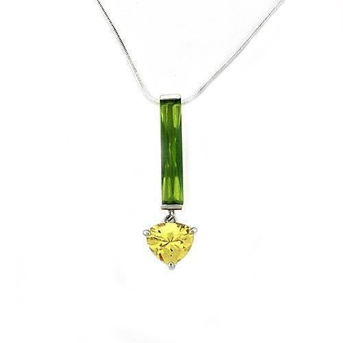 Load image into Gallery viewer, LOAS1324 - Rhodium 925 Sterling Silver Chain Pendant with AAA Grade CZ in Multi Color
