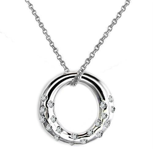 Load image into Gallery viewer, LOAS1319 - High polished (no plating) 925 Sterling Silver Chain Pendant with AAA Grade CZ in Clear
