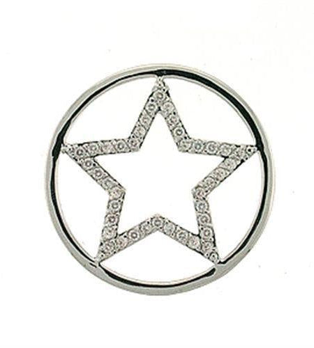 LOA316 - Rhodium Brass Pendant with AAA Grade CZ in Clear