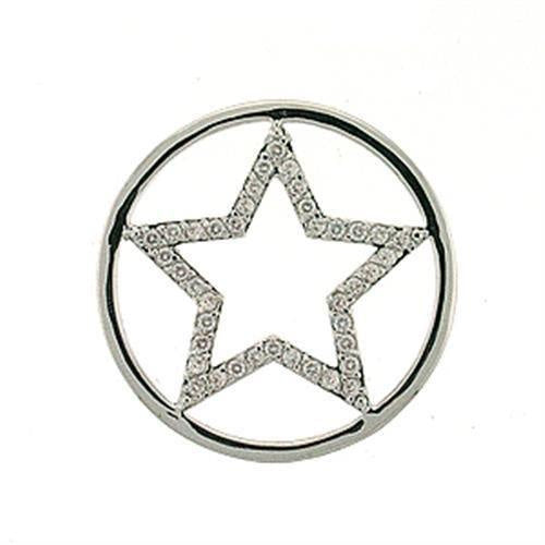 Load image into Gallery viewer, LOA316 - Rhodium Brass Pendant with AAA Grade CZ in Clear
