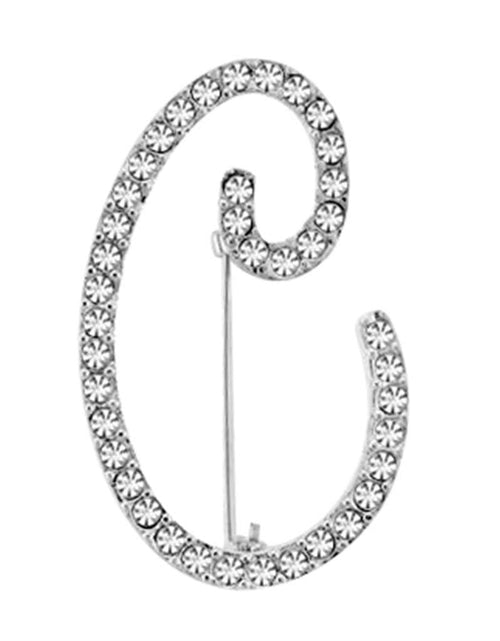 Load image into Gallery viewer, LOA1361 - Rhodium Brass Brooches with Top Grade Crystal in Clear
