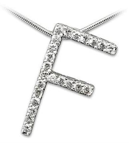 LOA257 - High-Polished 925 Sterling Silver Pendant with AAA Grade CZ in Clear