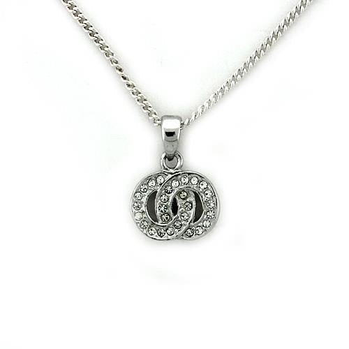 Load image into Gallery viewer, LOA1163 - Rhodium Brass Chain Pendant with Top Grade Crystal in Clear

