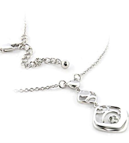LOA150 - Rhodium Brass Chain Pendant with No Stone