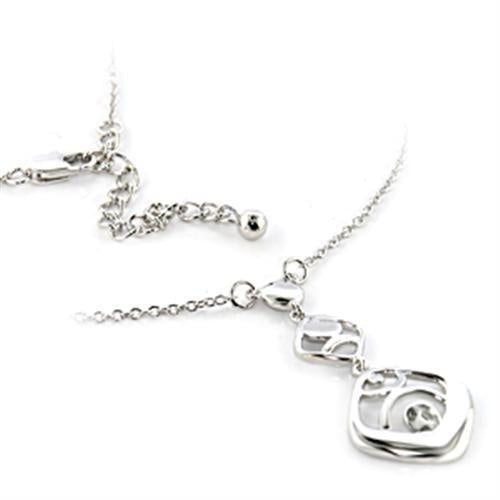 Load image into Gallery viewer, LOA150 - Rhodium Brass Chain Pendant with No Stone
