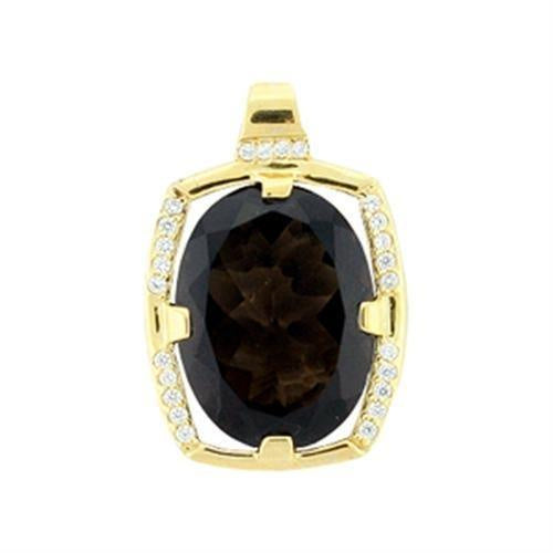 Load image into Gallery viewer, LOA373 - Gold 925 Sterling Silver Pendant with AAA Grade CZ in Smoky Topaz
