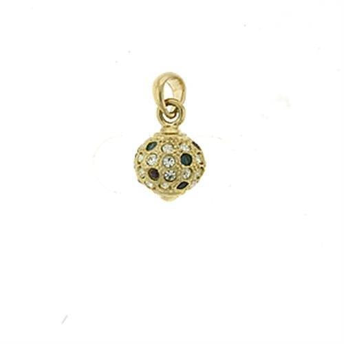 Load image into Gallery viewer, LOA393 - Gold Brass Pendant with Top Grade Crystal in Multi Color
